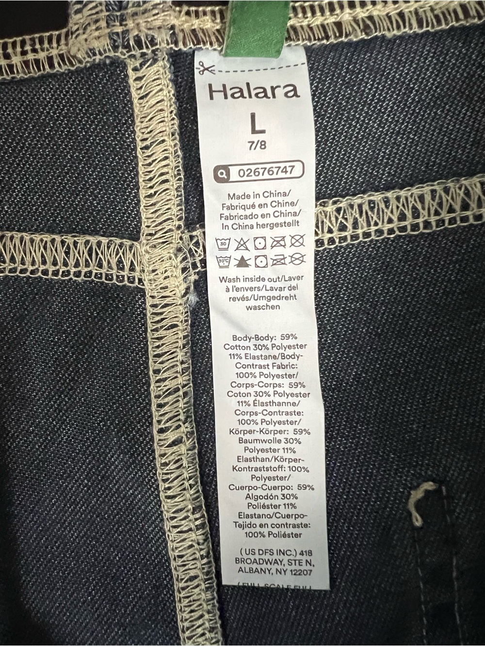 Halara Flex High Waisted Pocket Denim Casual Leggings Blue Large 7/8 - Picture 14 of 15